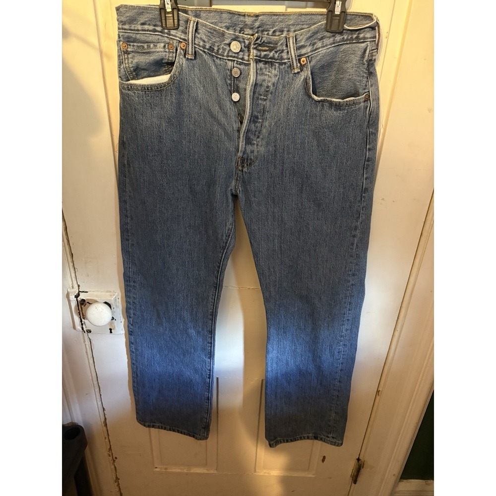 Levi's 501 Jeans Men's 34x30 Button Fly Straight Leg Blue Denim Pants